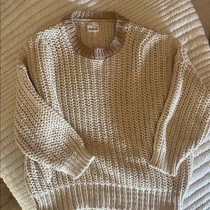 Babaa Textured Cream and Tan Sweater